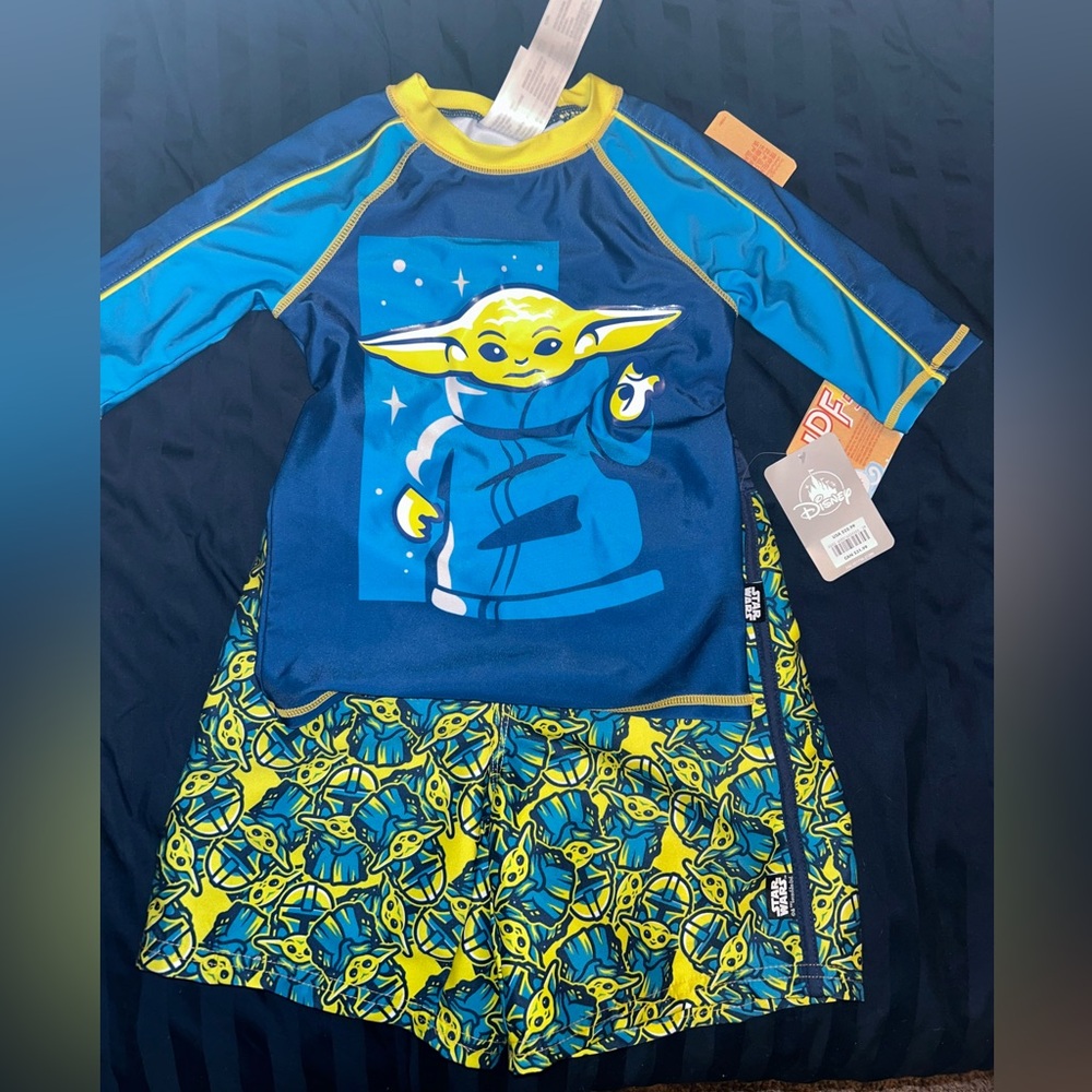 Disney swim shorts & Rash guard